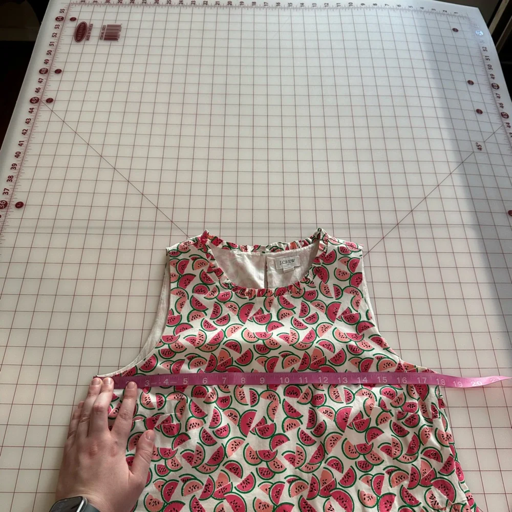 J.Crew size 4 white and pink watermelon summer pattern flowy dress